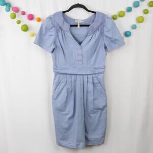BCBGeneration Cornflower Blue Short Sleeve V-Neck Shirt Shift Dress Size 8
